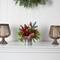 12" Holiday Winter Pinecones, Berries, Greenery & Plaid Bow Arrangement